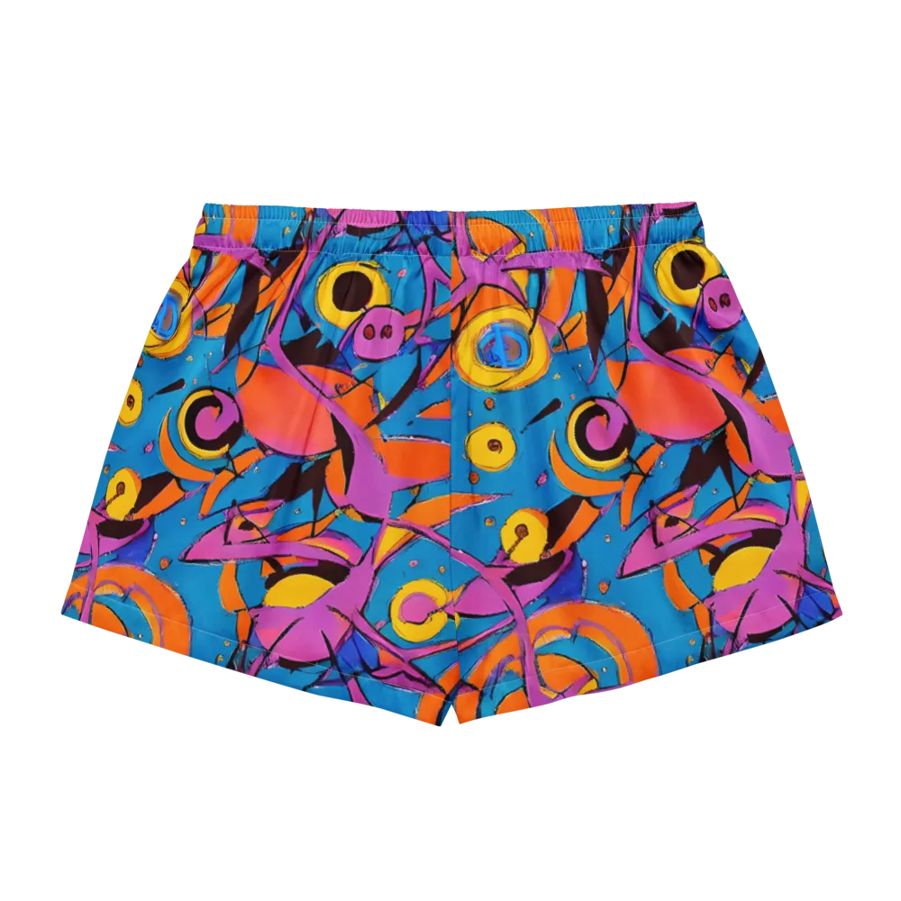 Hypercolor Maze on Women's Pajama Shorts — Back