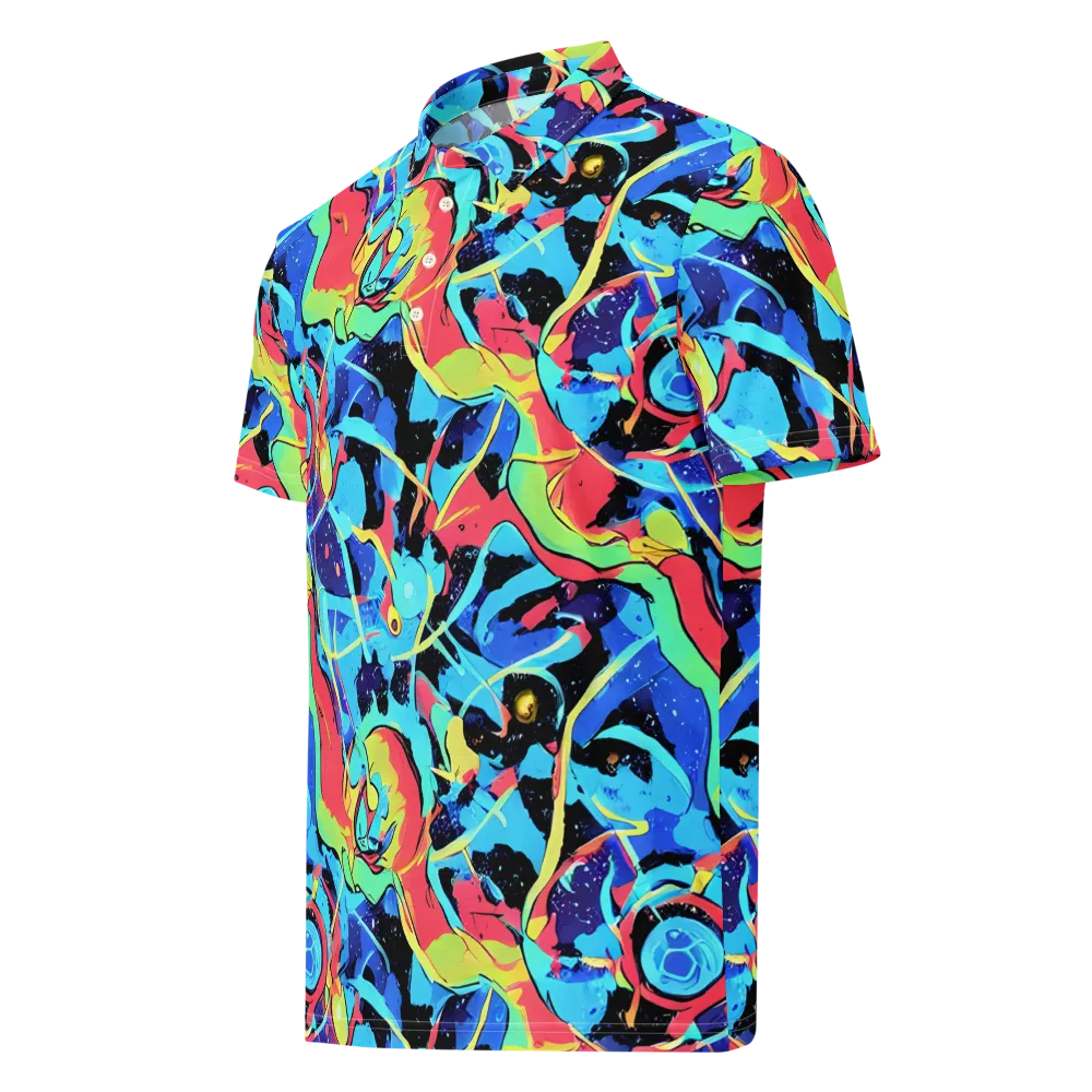 Aqua Mayhem on Men's Slim Fit Polo Shirt — Left Front