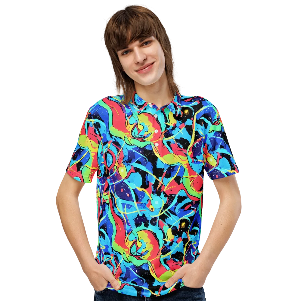 Aqua Mayhem on Men's Slim Fit Polo Shirt — Front