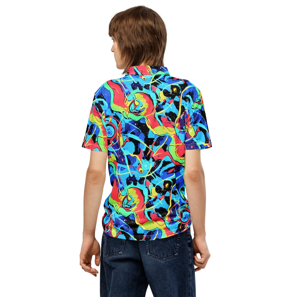 Aqua Mayhem on Men's Slim Fit Polo Shirt — Back