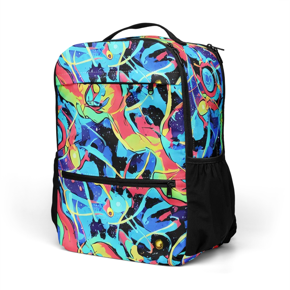 Aqua Mayhem on Utility Backpack — Left Front