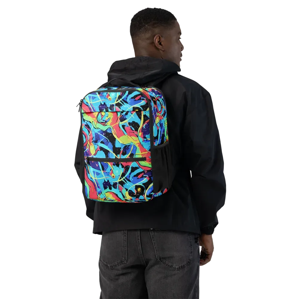 Aqua Mayhem on Utility Backpack — Back
