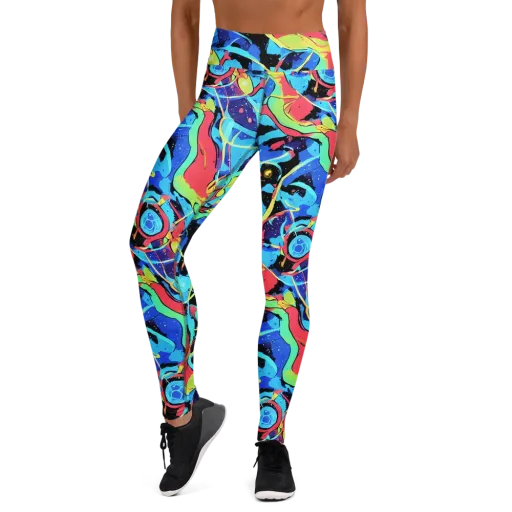 Aqua Mayhem on a Yoga Leggings