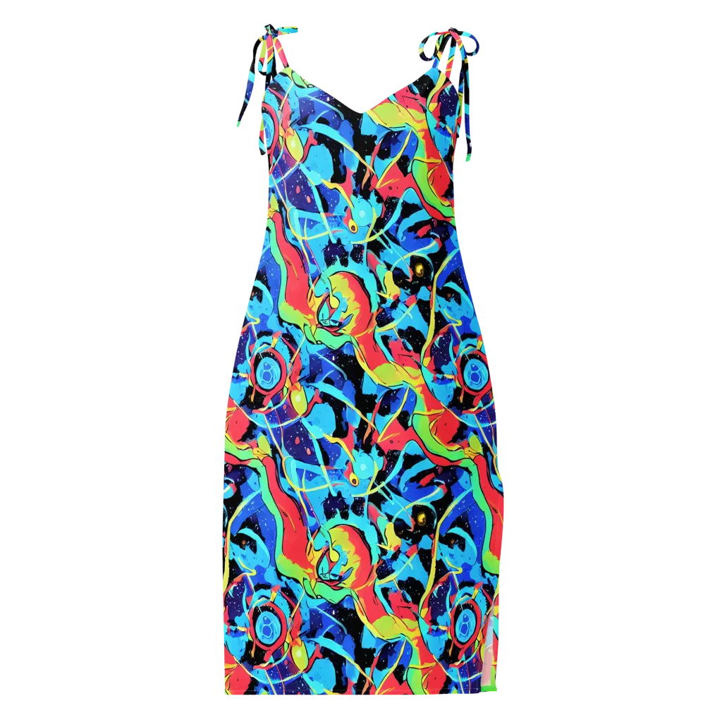 Aqua Mayhem on Slip Dress — Front