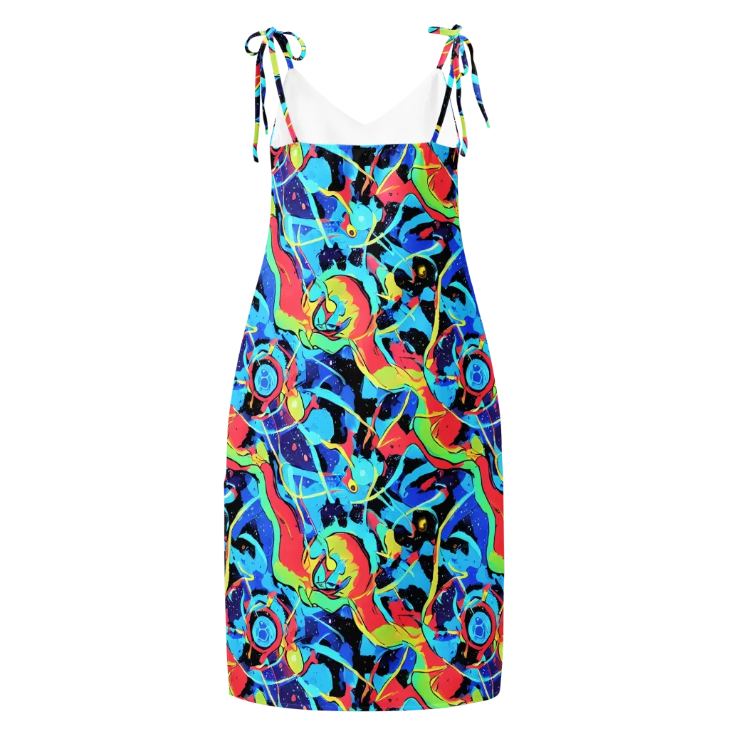 Aqua Mayhem on Slip Dress — Back