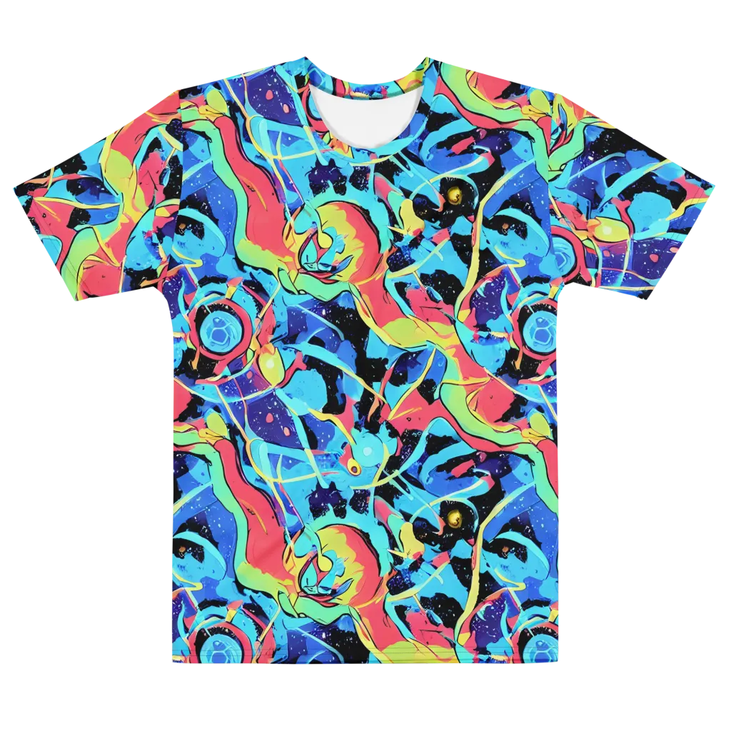 Aqua Mayhem on Men's Cotton Crew Neck T-Shirt — Front