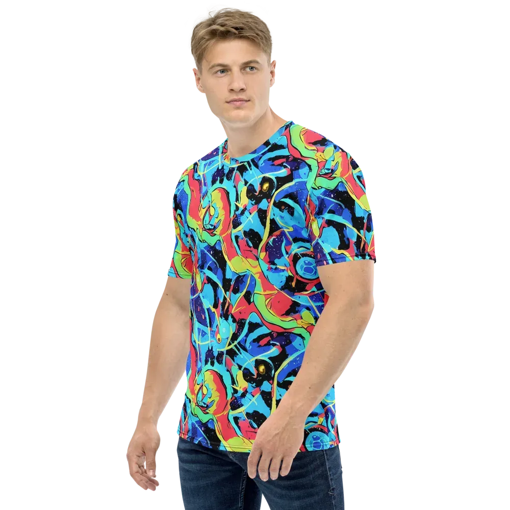 Aqua Mayhem on Men's Crew Neck T-Shirt — Left