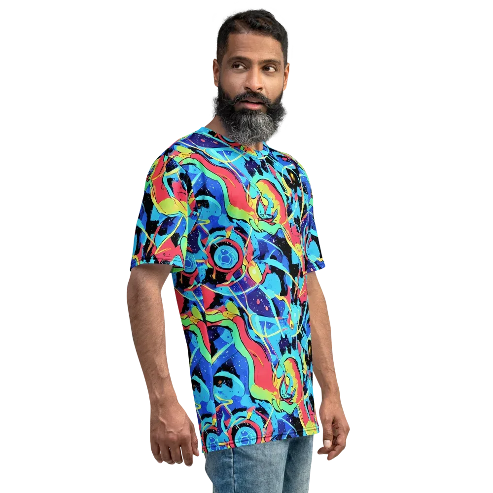 Aqua Mayhem on Men's Crew Neck T-Shirt — Right