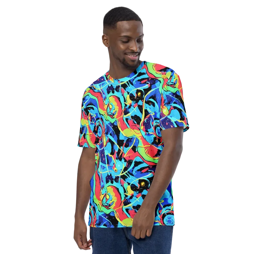 Aqua Mayhem on Men's Crew Neck T-Shirt — Left