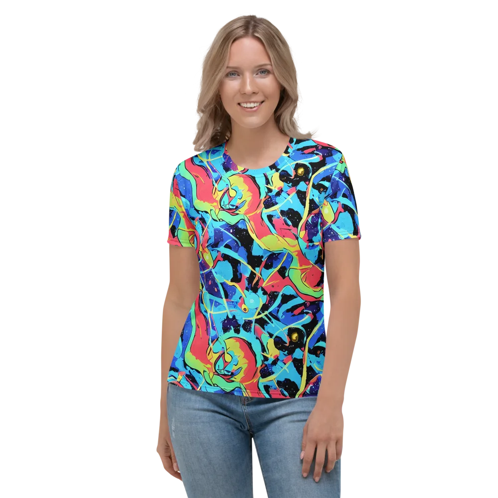 Aqua Mayhem on Women's Crew Neck T-Shirt — Front