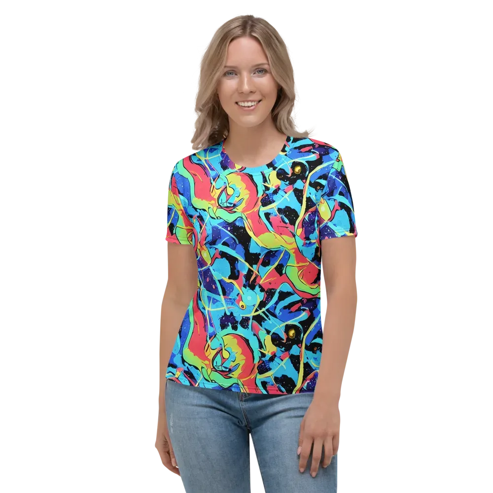 Aqua Mayhem on Women's Crew Neck T-Shirt — Front