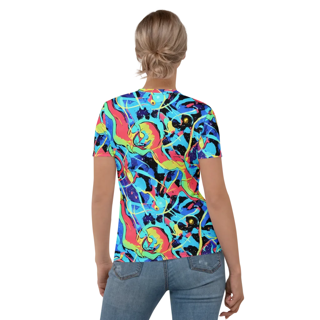 Aqua Mayhem on Women's Crew Neck T-Shirt — Back