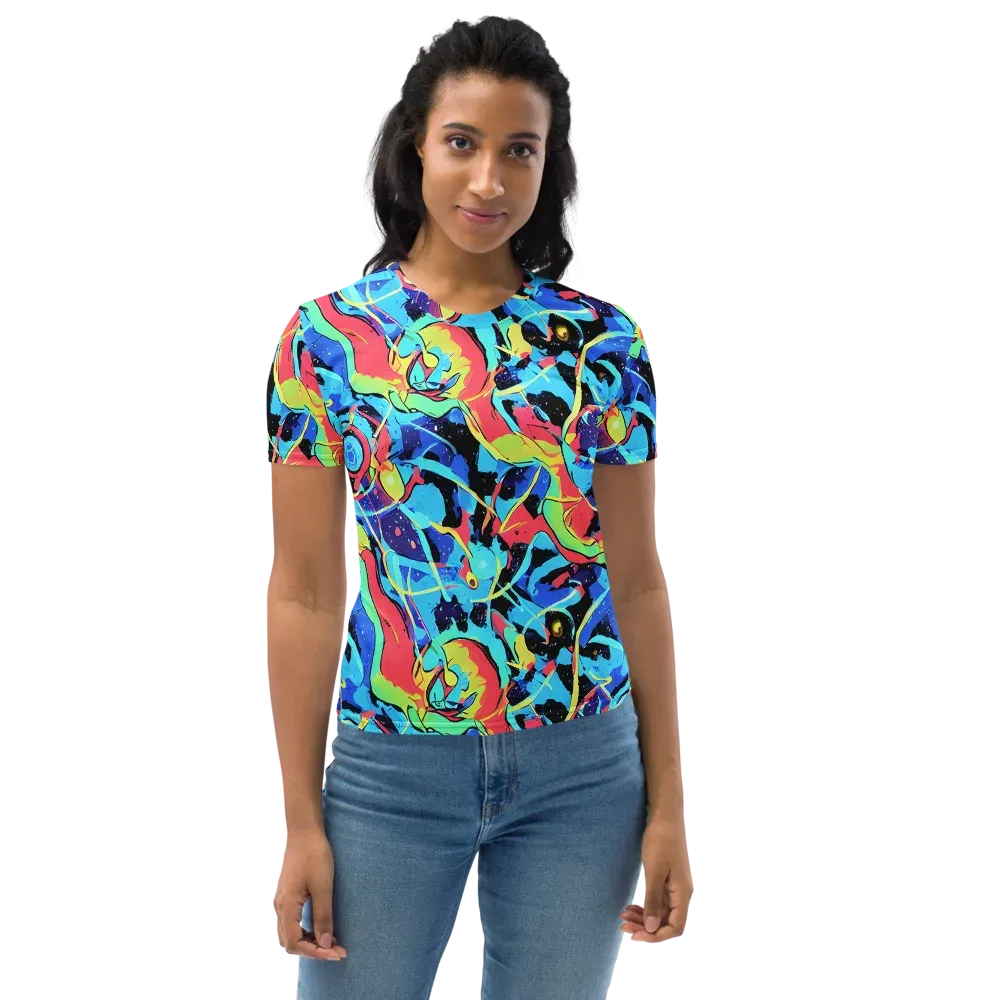Aqua Mayhem on Women's Crew Neck T-Shirt — Front