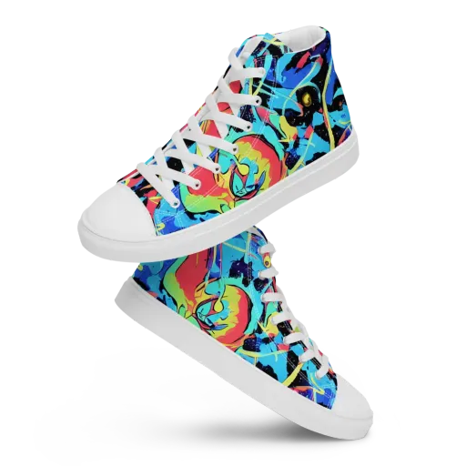 Aqua Mayhem on a Women's High Top Canvas Shoes