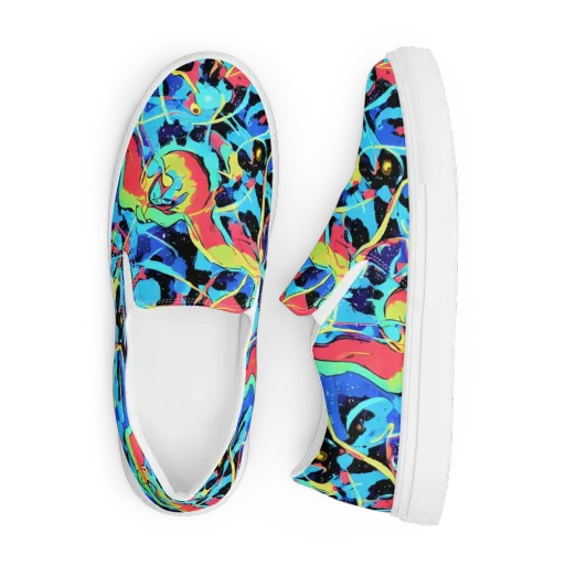 Aqua Mayhem on a Men's Slip-On Canvas Shoes