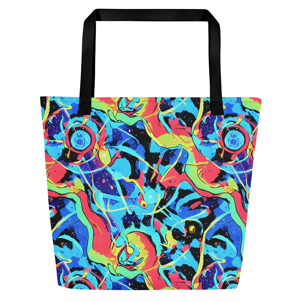 Aqua Mayhem on Large Tote Bag W/ Pocket — Front