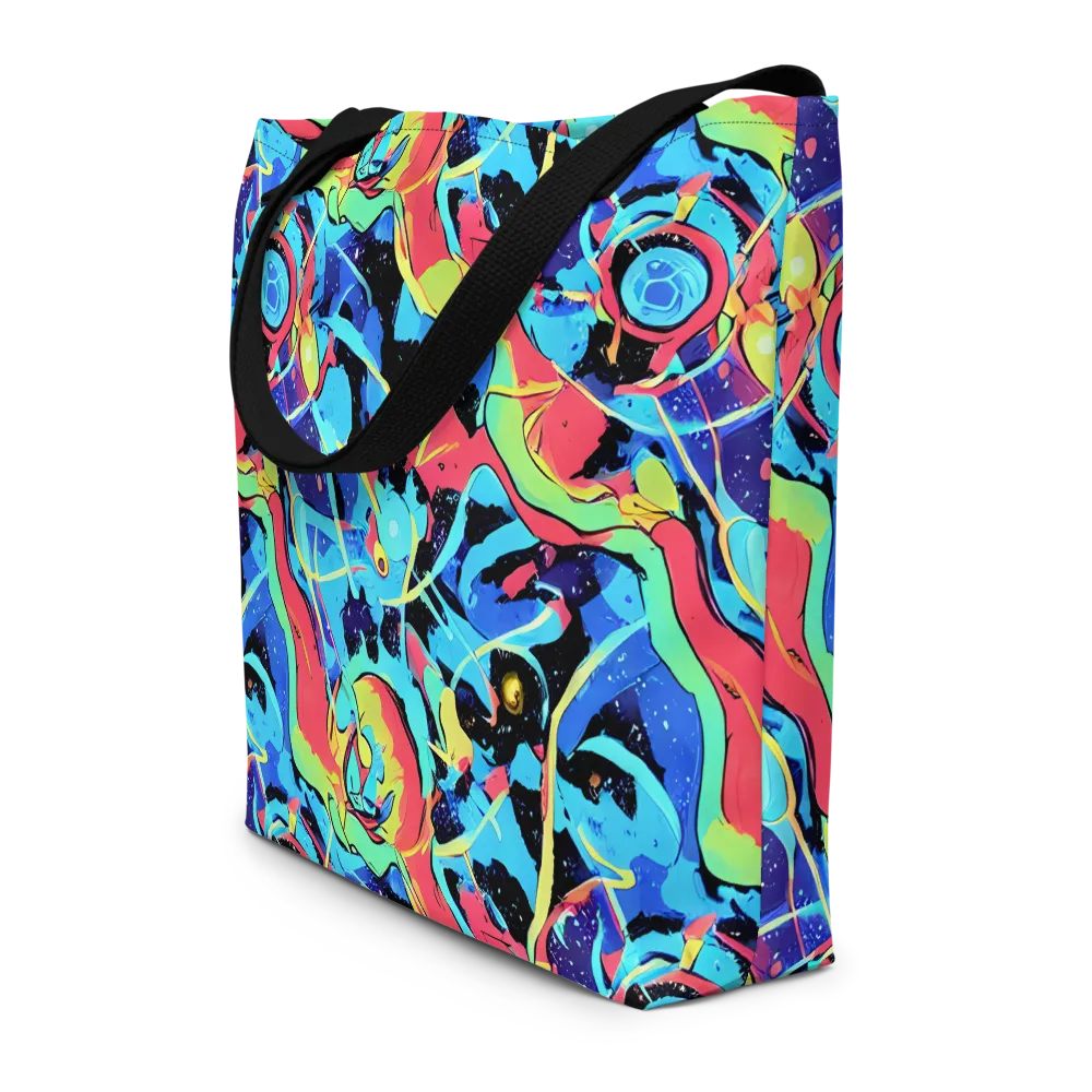 Aqua Mayhem on Large Tote Bag W/ Pocket — Front