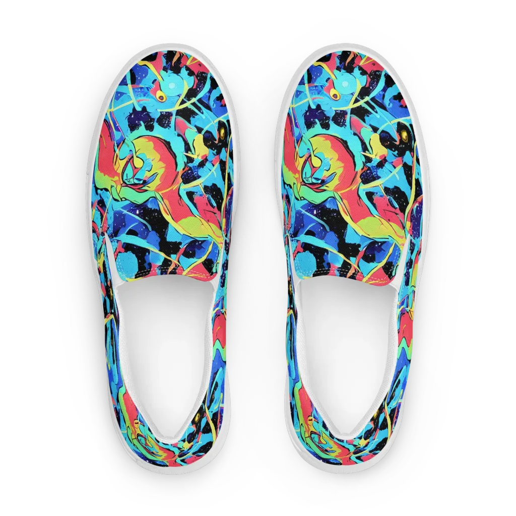 Aqua Mayhem on Women's Slip-On Canvas Shoes — Front