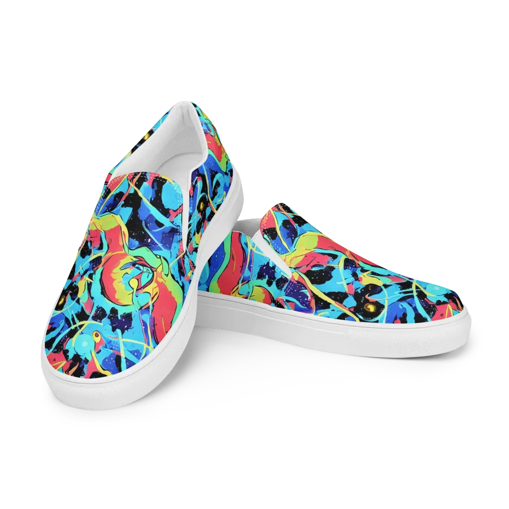 Aqua Mayhem on Women's Slip-On Canvas Shoes — Left Front