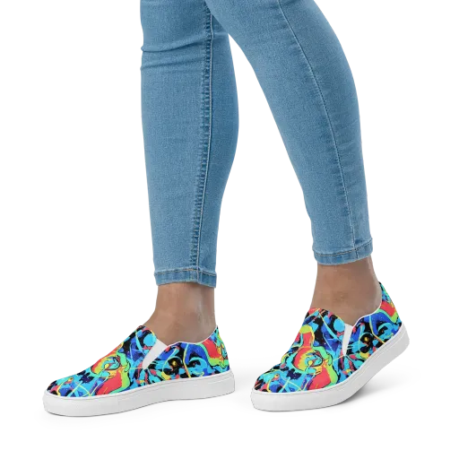 Aqua Mayhem on a Women's Slip-On Canvas Shoes