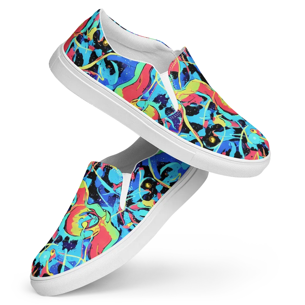 Aqua Mayhem on Women's Slip-On Canvas Shoes — Front