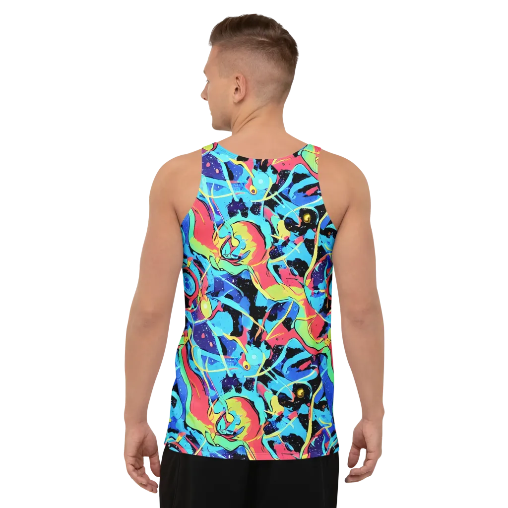 Aqua Mayhem on Men's Tank Top — Back