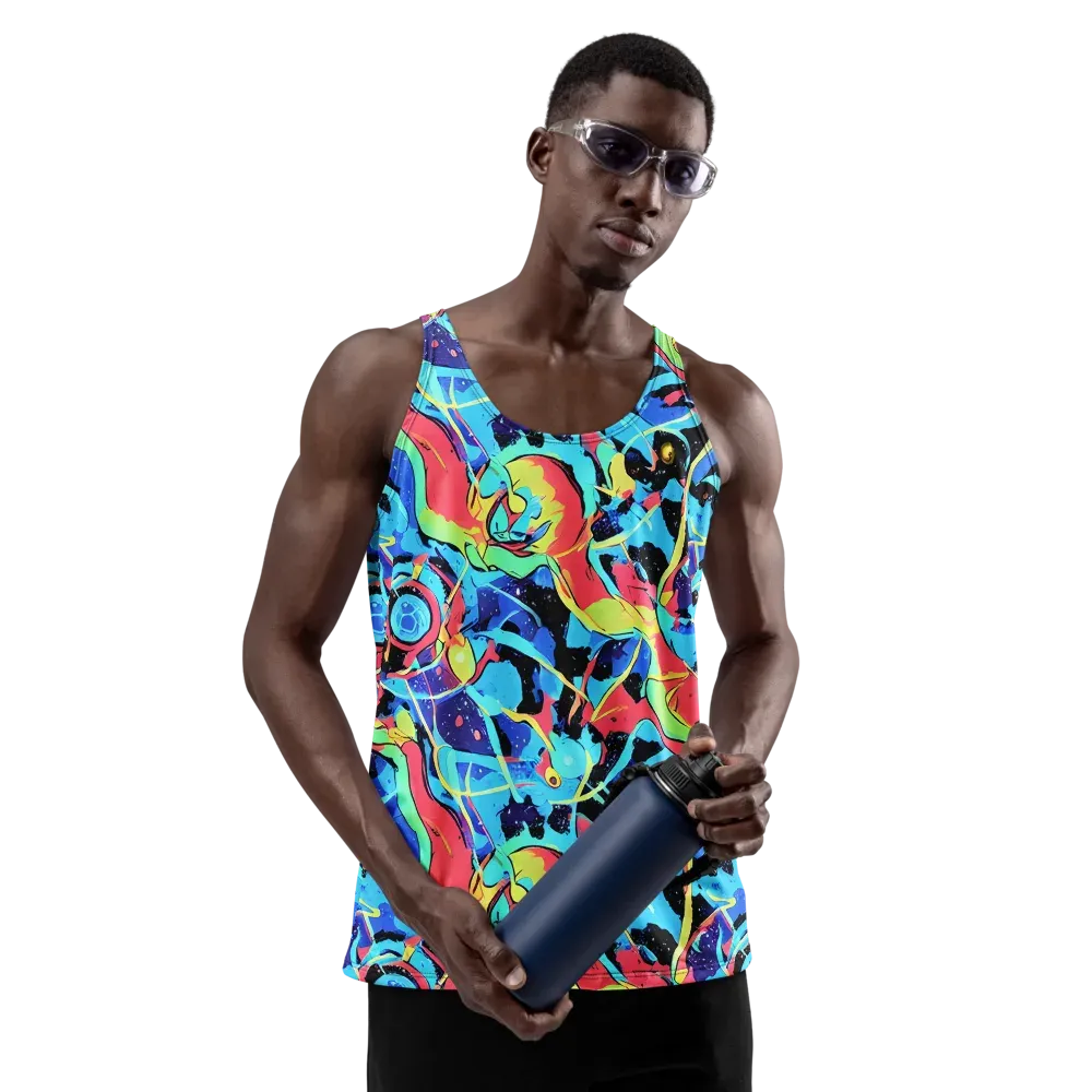 Aqua Mayhem on Men's Tank Top — Front
