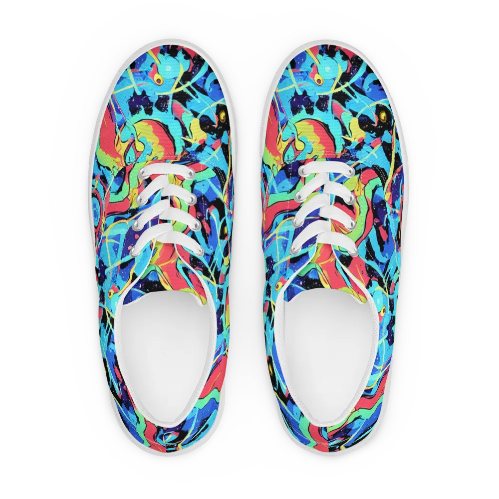 Aqua Mayhem on Men's Lace-Up Canvas Shoes — Front