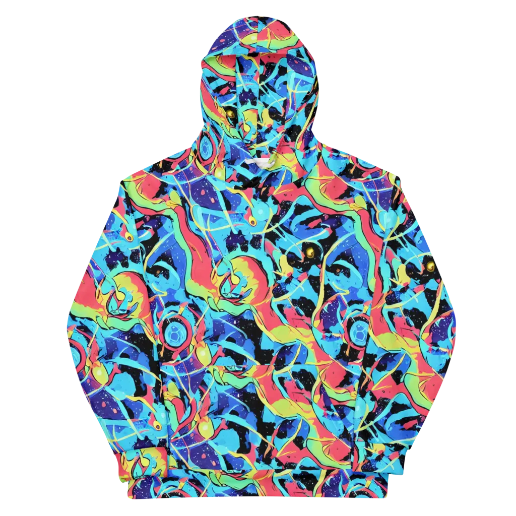 Aqua Mayhem on Cotton Hoodie — Front