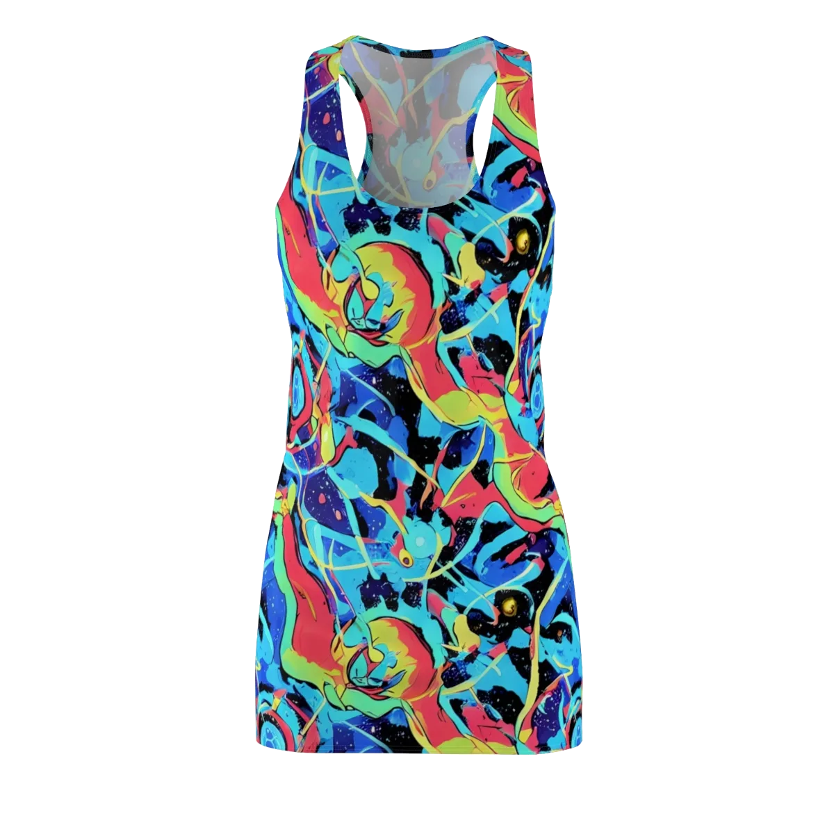 Aqua Mayhem on Racerback Dress — Front