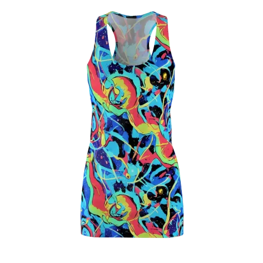 Aqua Mayhem on a Racerback Dress