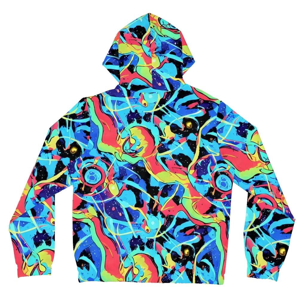 Aqua Mayhem on Women's Full-Zip Hoodie — Back
