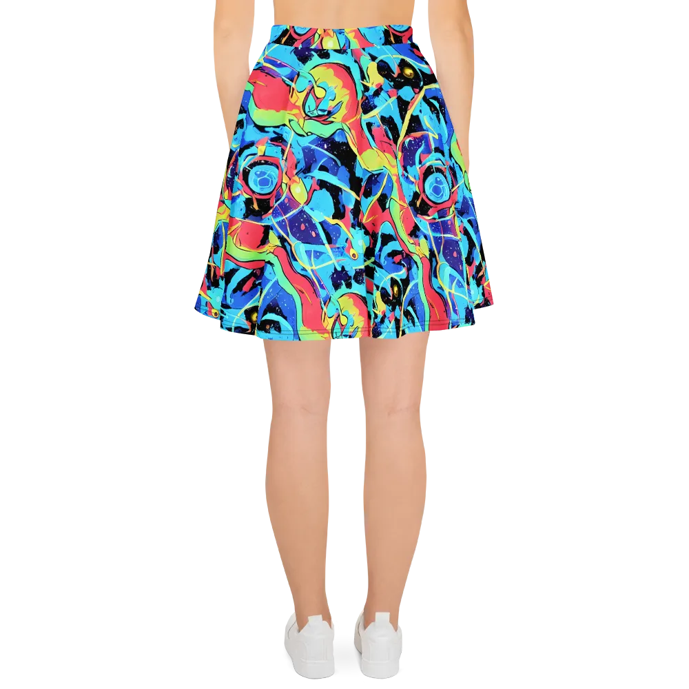 Aqua Mayhem on Skater Skirt — Back