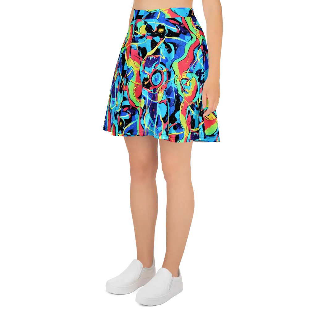 Aqua Mayhem on Skater Skirt — Left