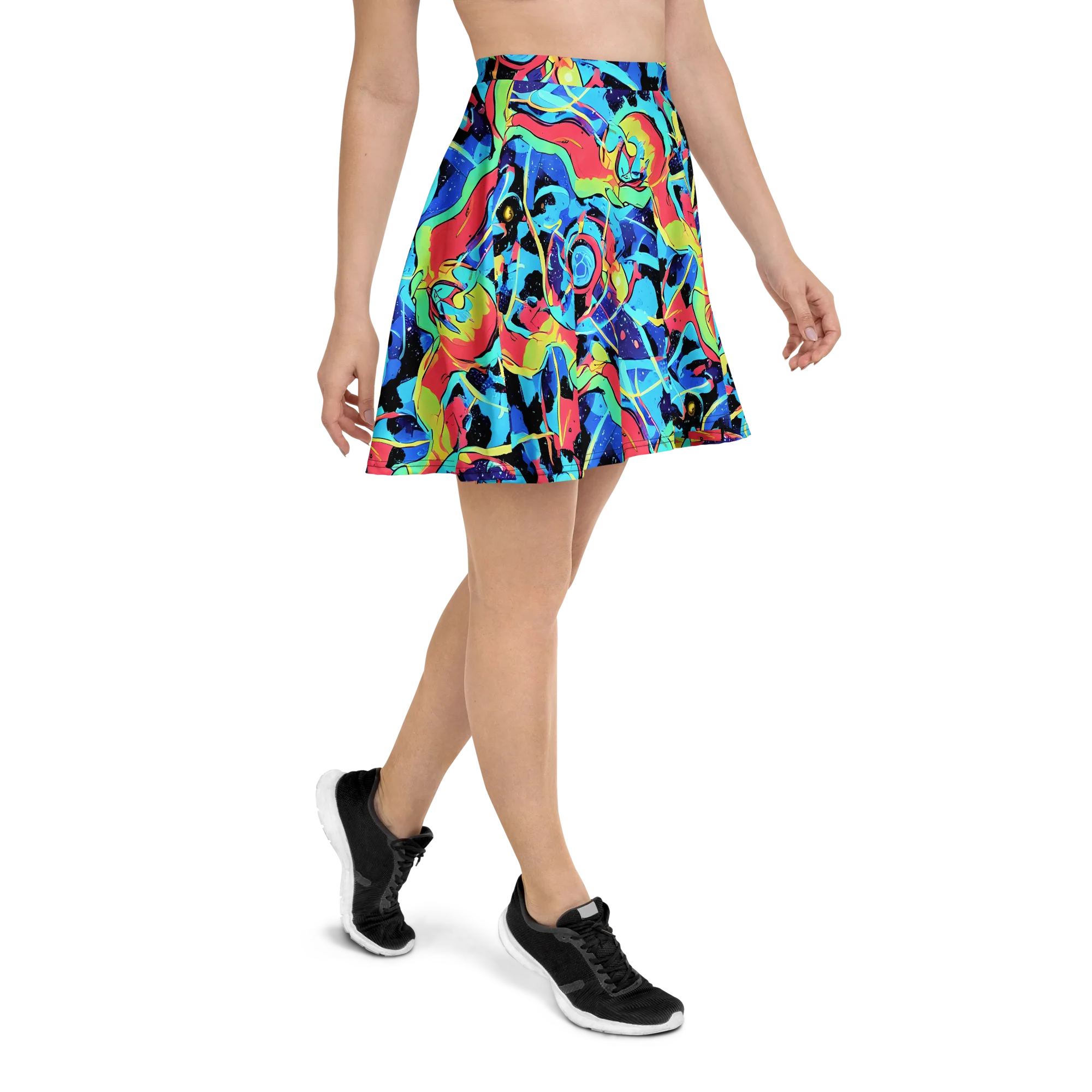 Aqua Mayhem on Skater Skirt — Right
