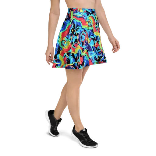 Aqua Mayhem on a Skater Skirt