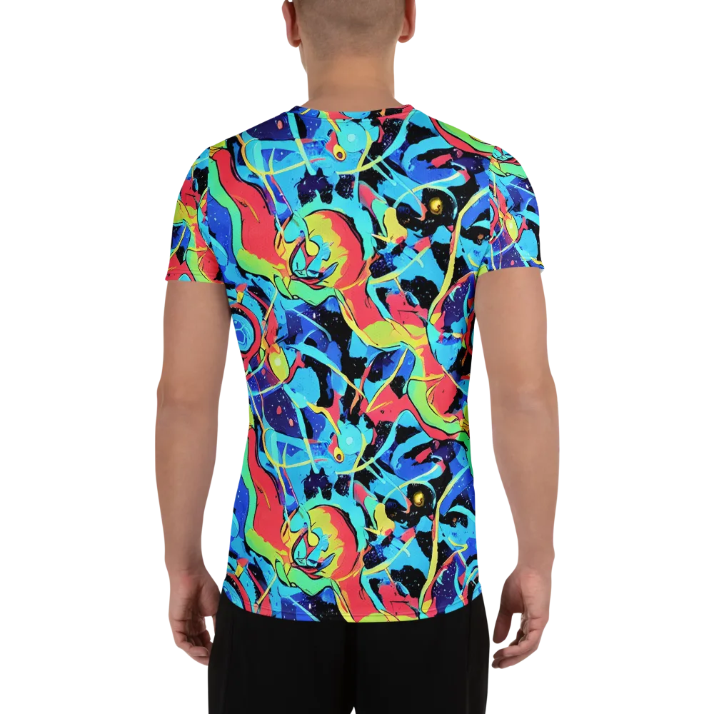 Aqua Mayhem on Men's Athletic T-Shirt — Back