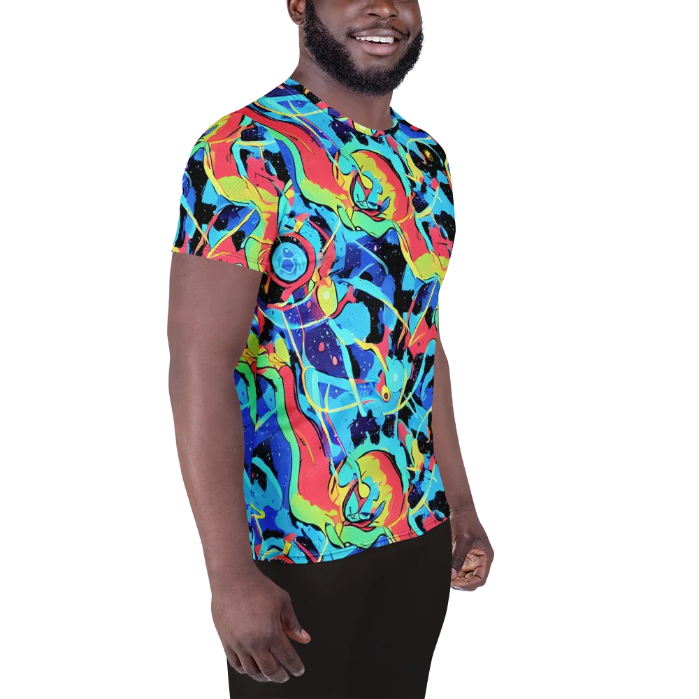 Aqua Mayhem on Men's Athletic T-Shirt — Right