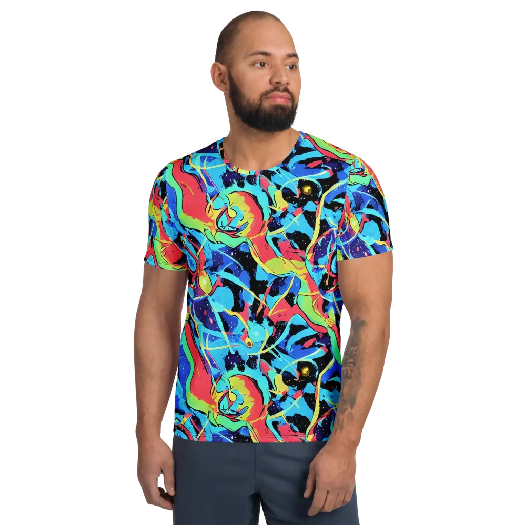 Aqua Mayhem on Men's Athletic T-Shirt — Front
