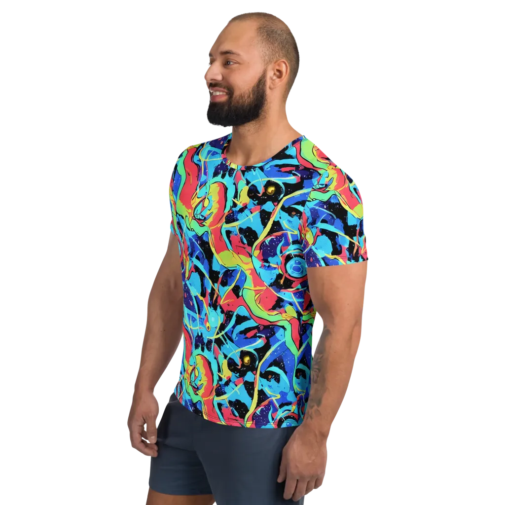 Aqua Mayhem on Men's Athletic T-Shirt — Left