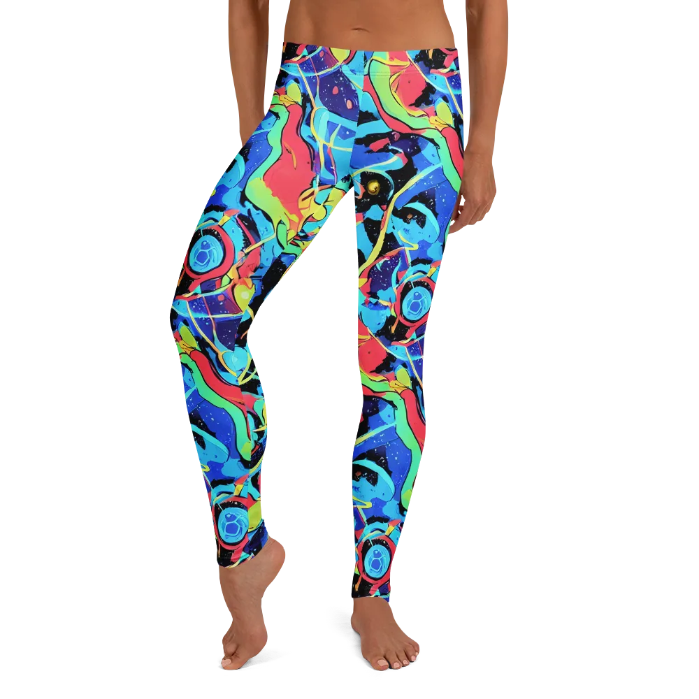 Aqua Mayhem on Leggings — Front