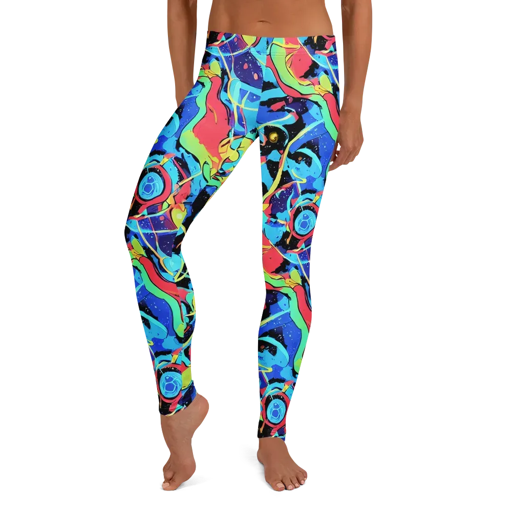 Aqua Mayhem on Leggings — Front