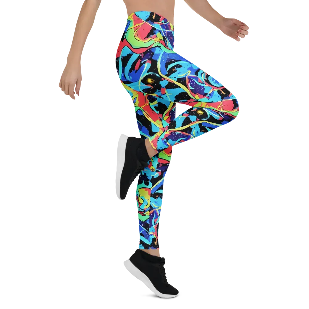 Aqua Mayhem on Leggings — Right