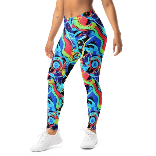 Aqua Mayhem on a Leggings