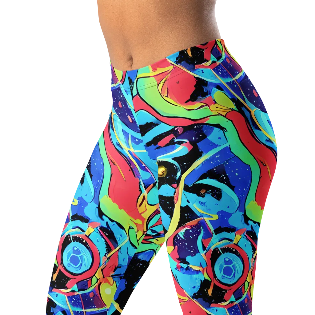 Aqua Mayhem on Leggings — Left Front