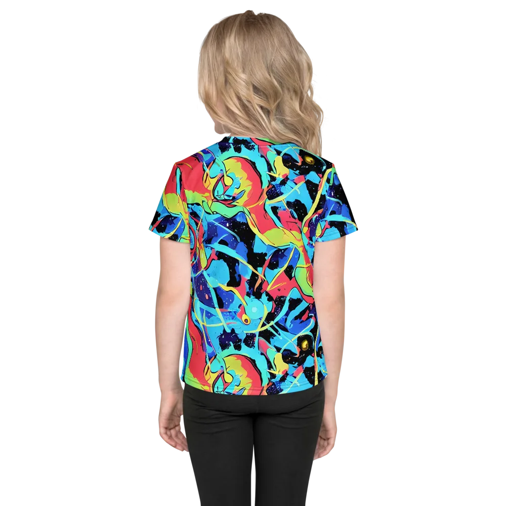 Aqua Mayhem on Kids Crew Neck T-Shirt — Back