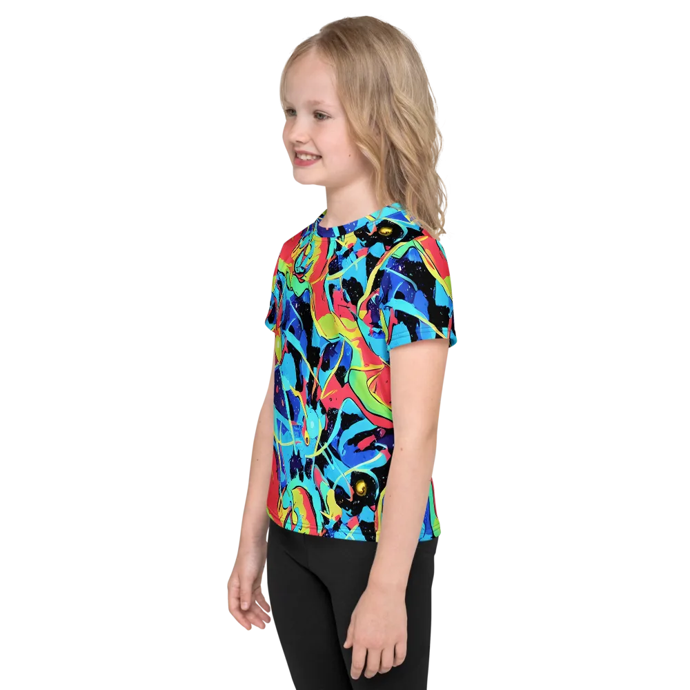 Aqua Mayhem on Kids Crew Neck T-Shirt — Left
