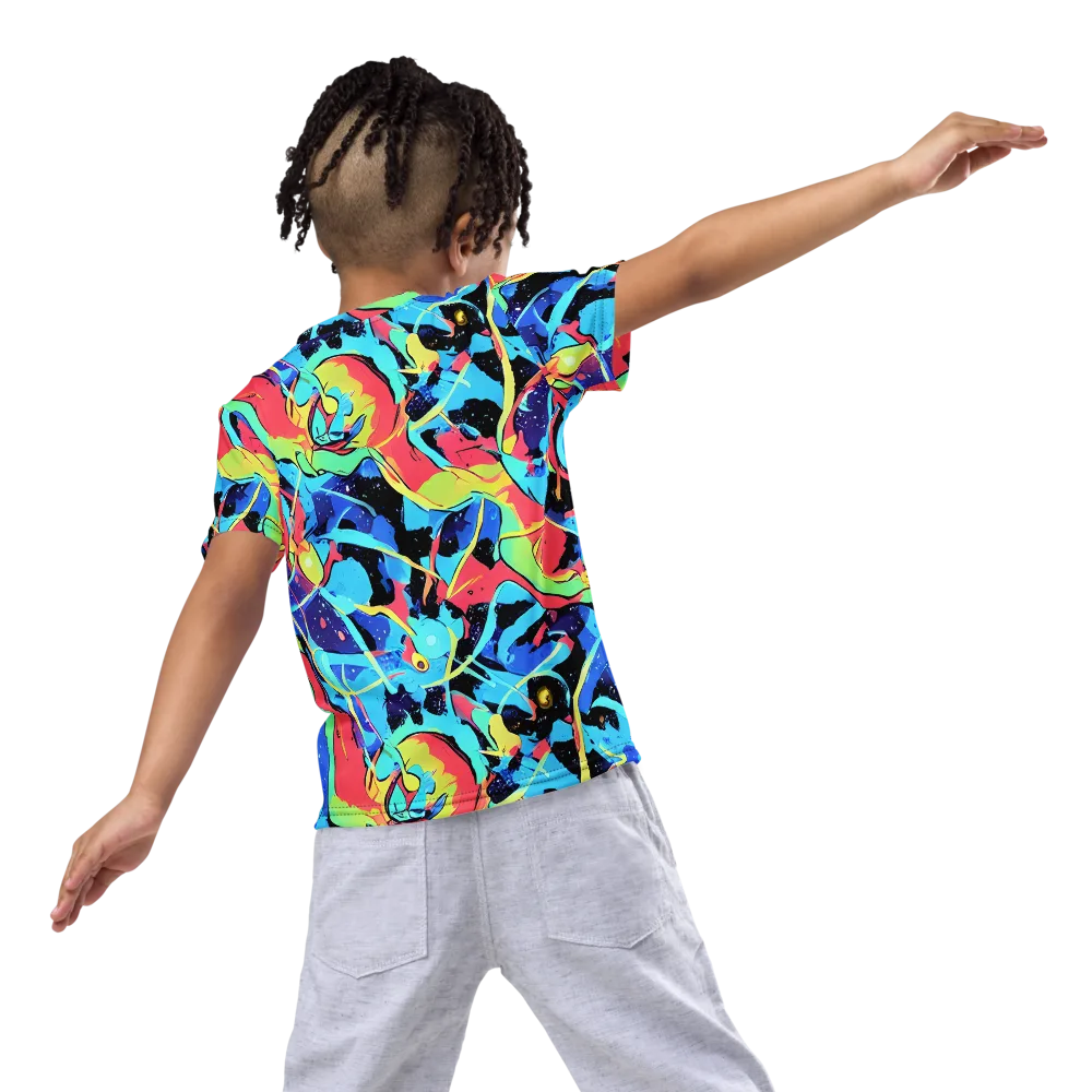 Aqua Mayhem on Kids Crew Neck T-Shirt — Back