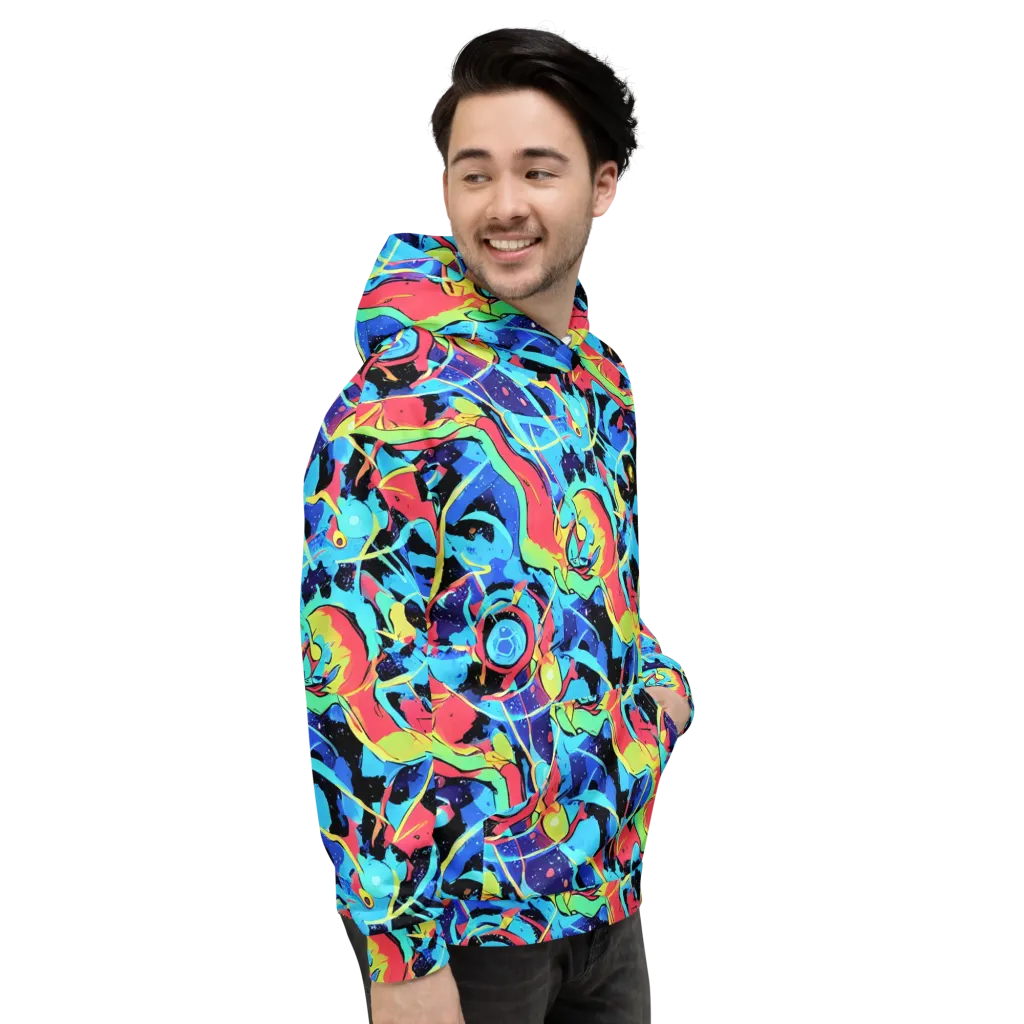 Aqua Mayhem on Hoodie — Right