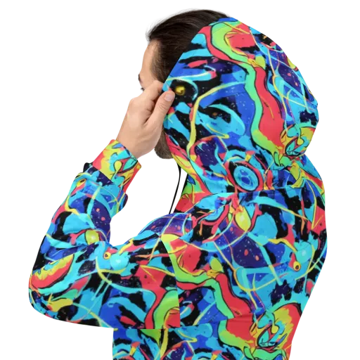 Aqua Mayhem on a Hoodie